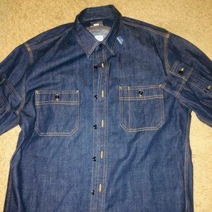 NWT J. Crew INDIGO DENIM SHIRT Mens Medium